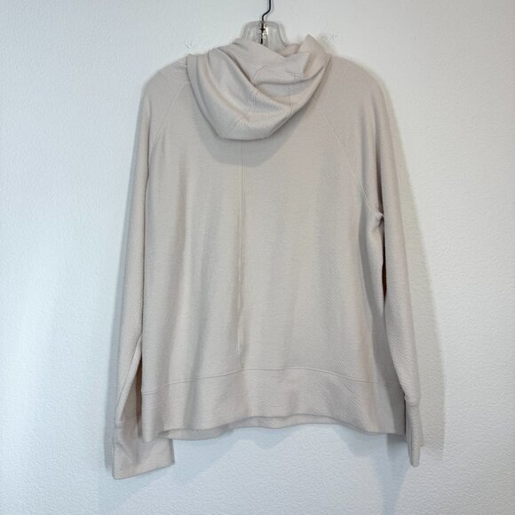 Prana Hoodie Sweatshirt Cream Pullover Hooded XL - Picture 3 of 9
